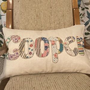 Personalized Cream Pillow with Colorful Letters